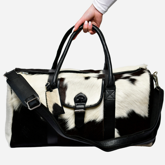 Black Leather Duffle Bag