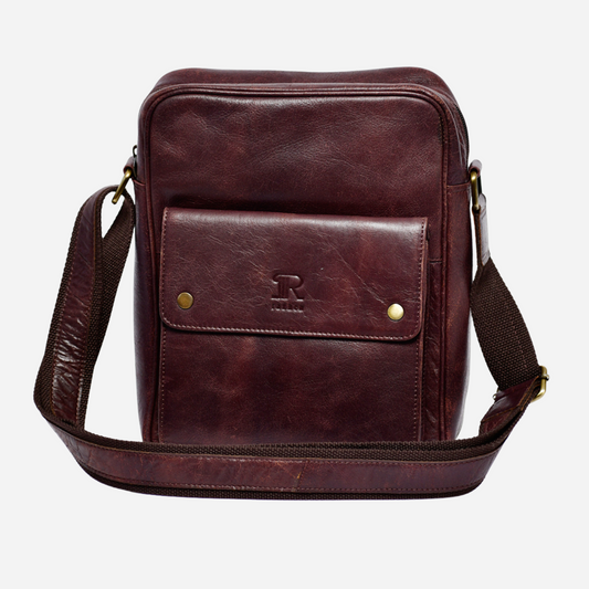 Brown Classic Leather Messenger Bag