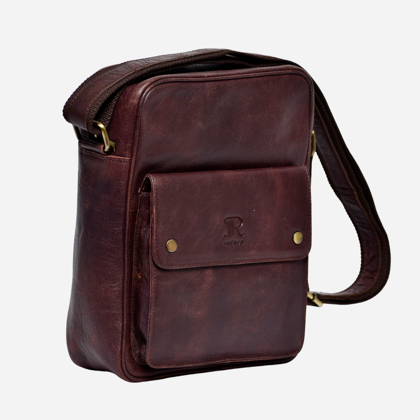 Brown Classic Leather Messenger Bag