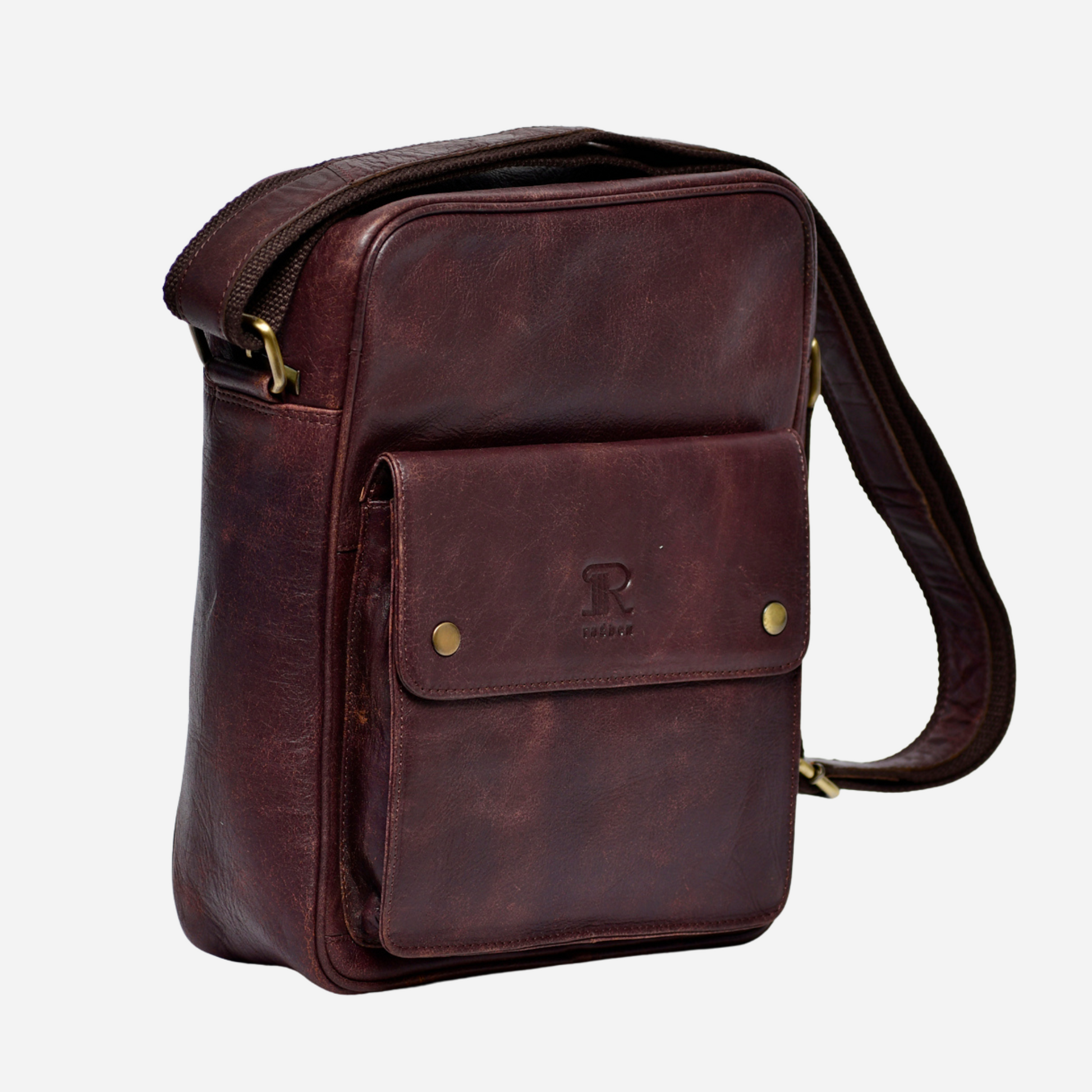 Brown Classic Leather Messenger Bag