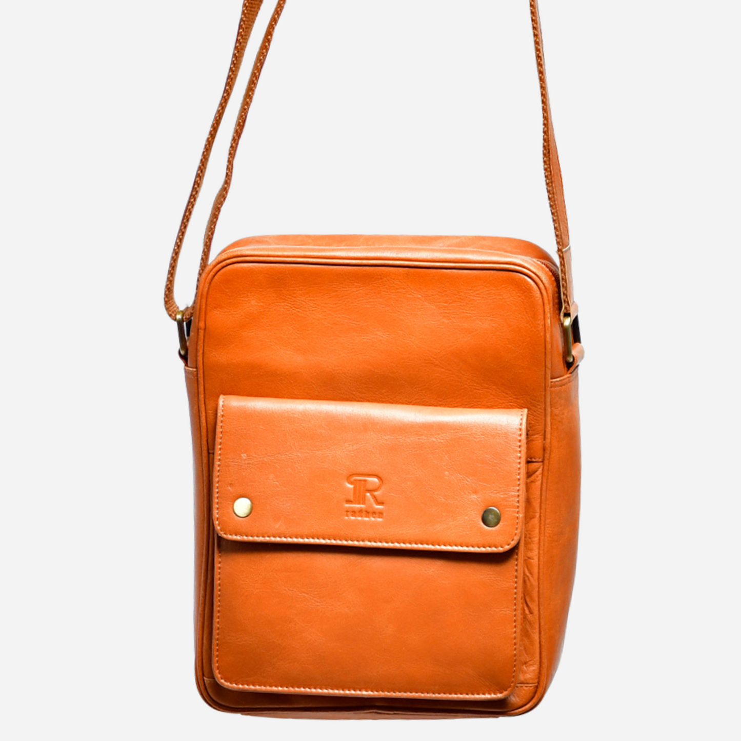 Tan Leather Messenger Bag