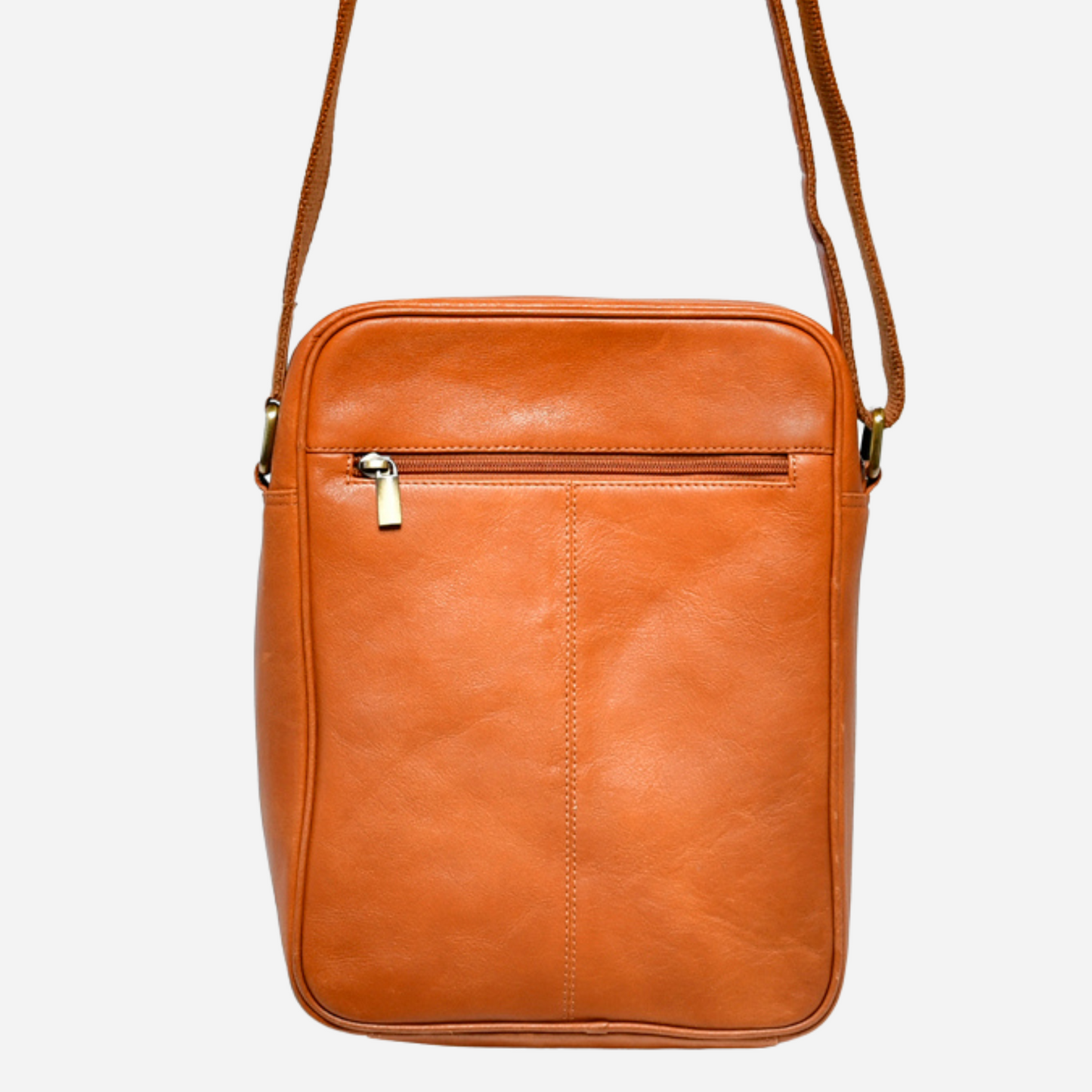Tan Leather Messenger Bag