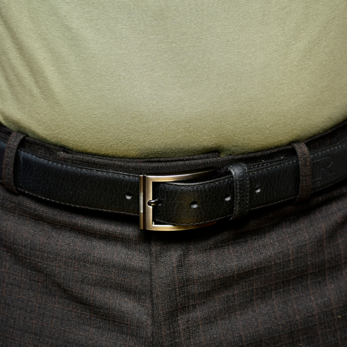 black leather belt