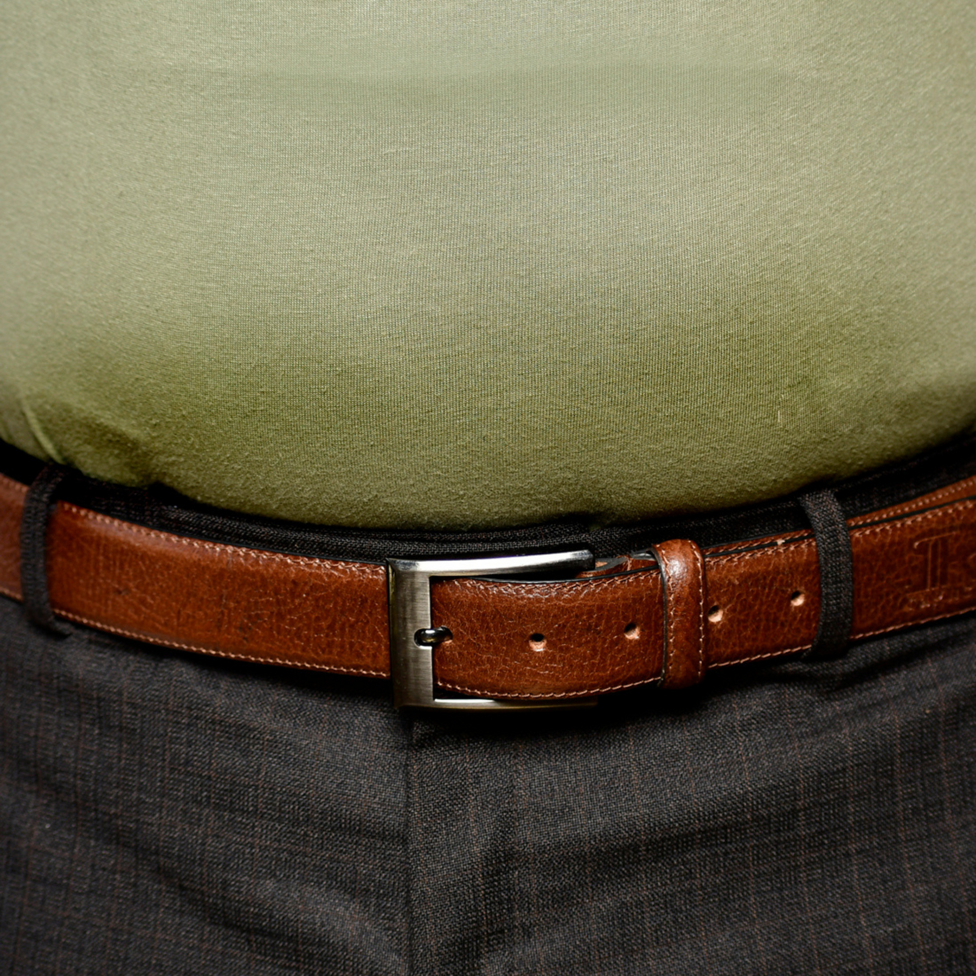 brown leather belt
