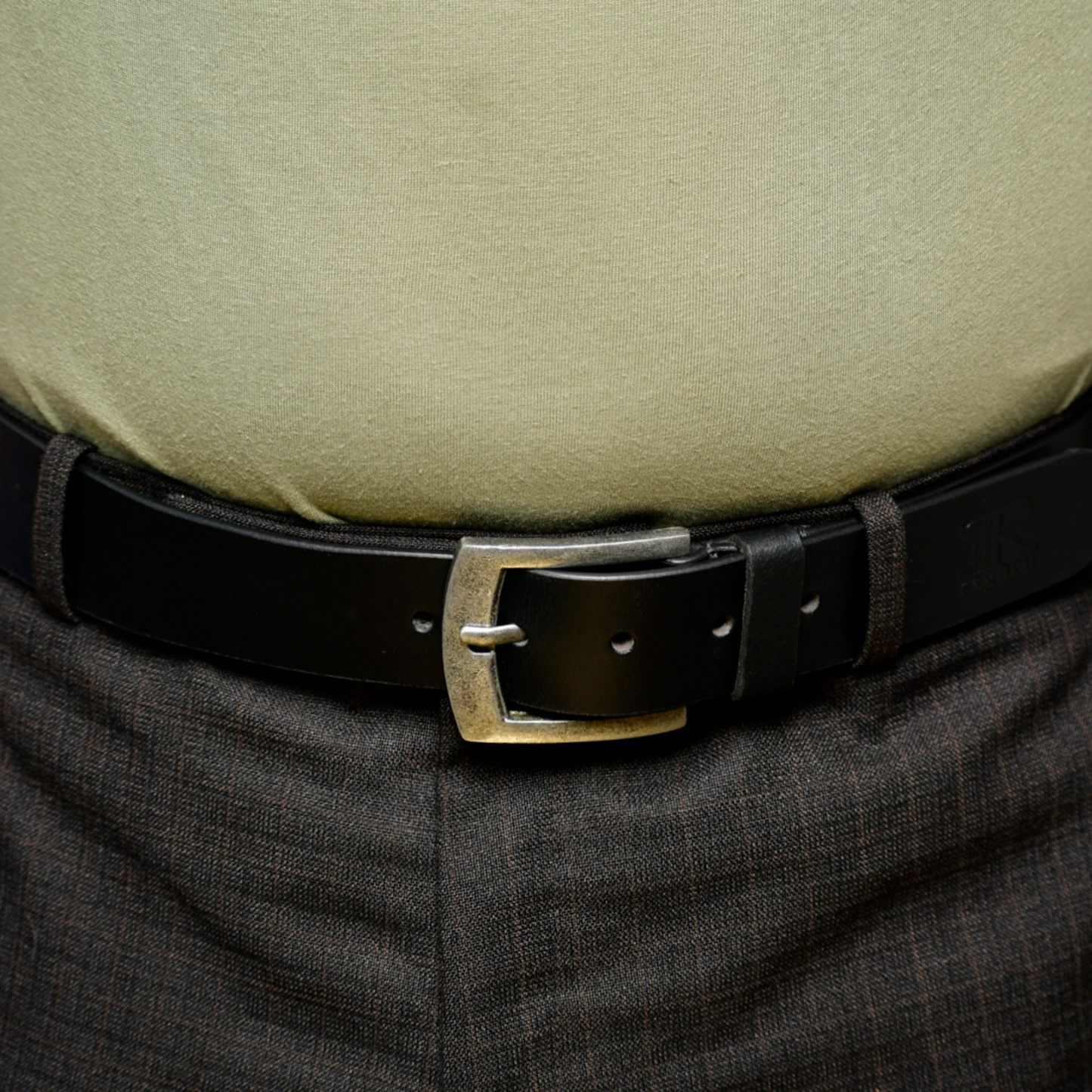black leather belt