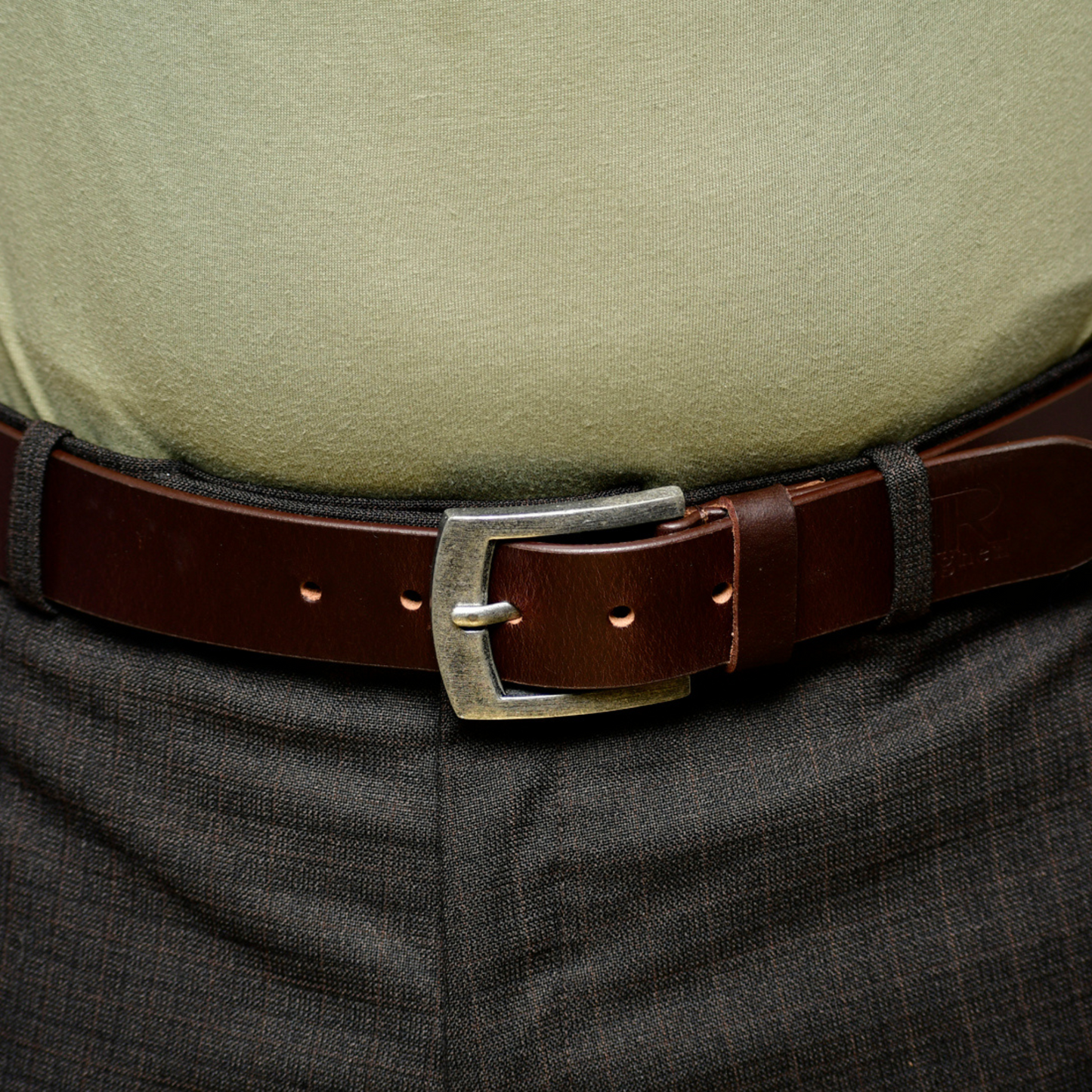brown leather belt