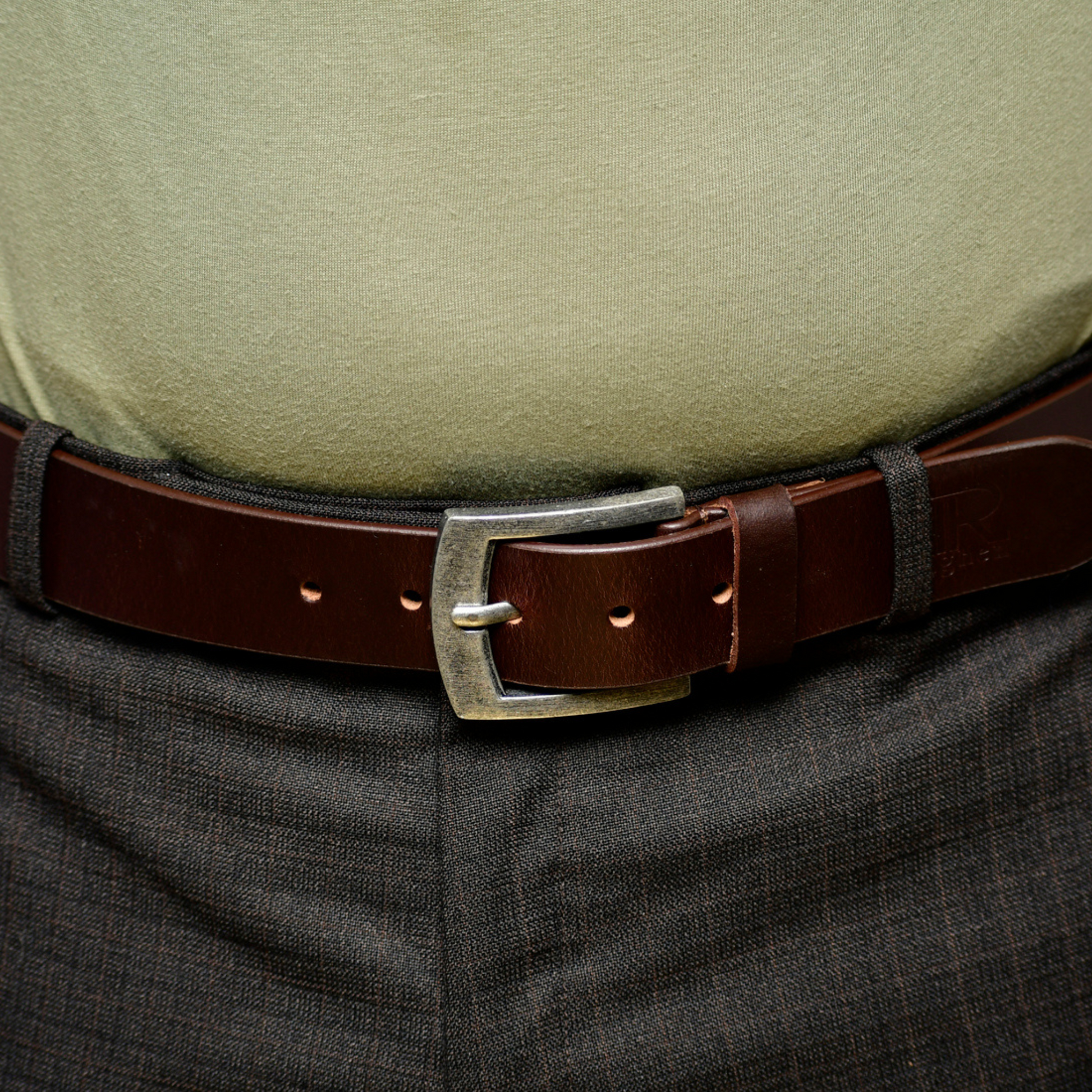 brown leather belt