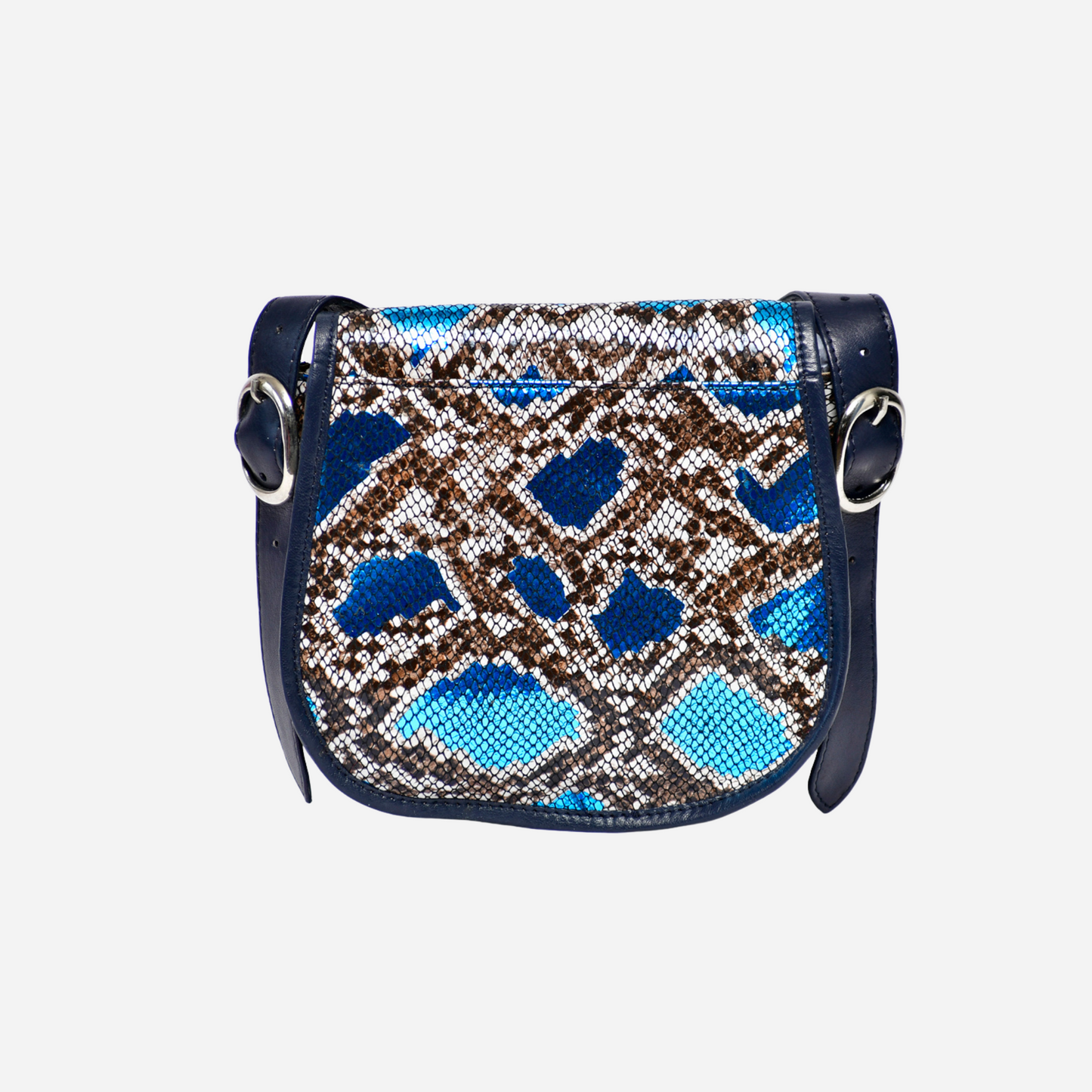 Metallic Blue Crossbody Bag