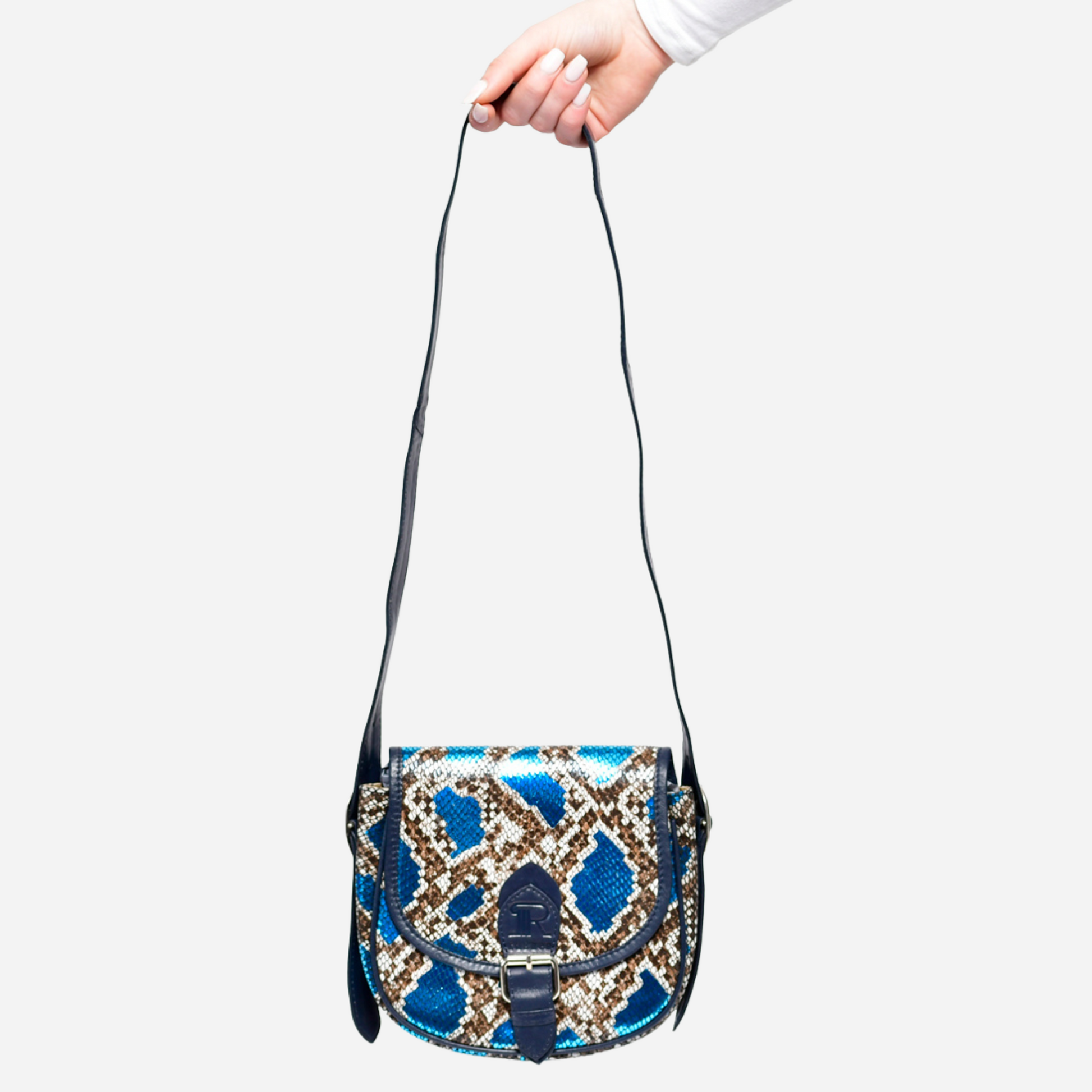 Metallic Blue Crossbody Bag