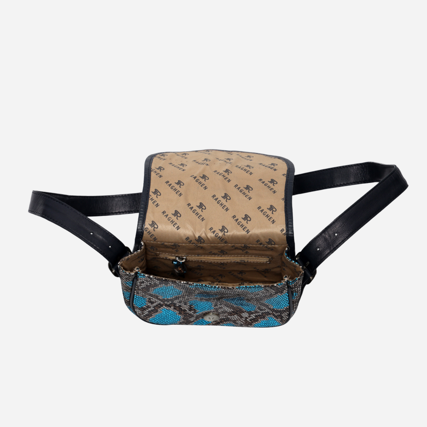Metallic Blue Crossbody Bag