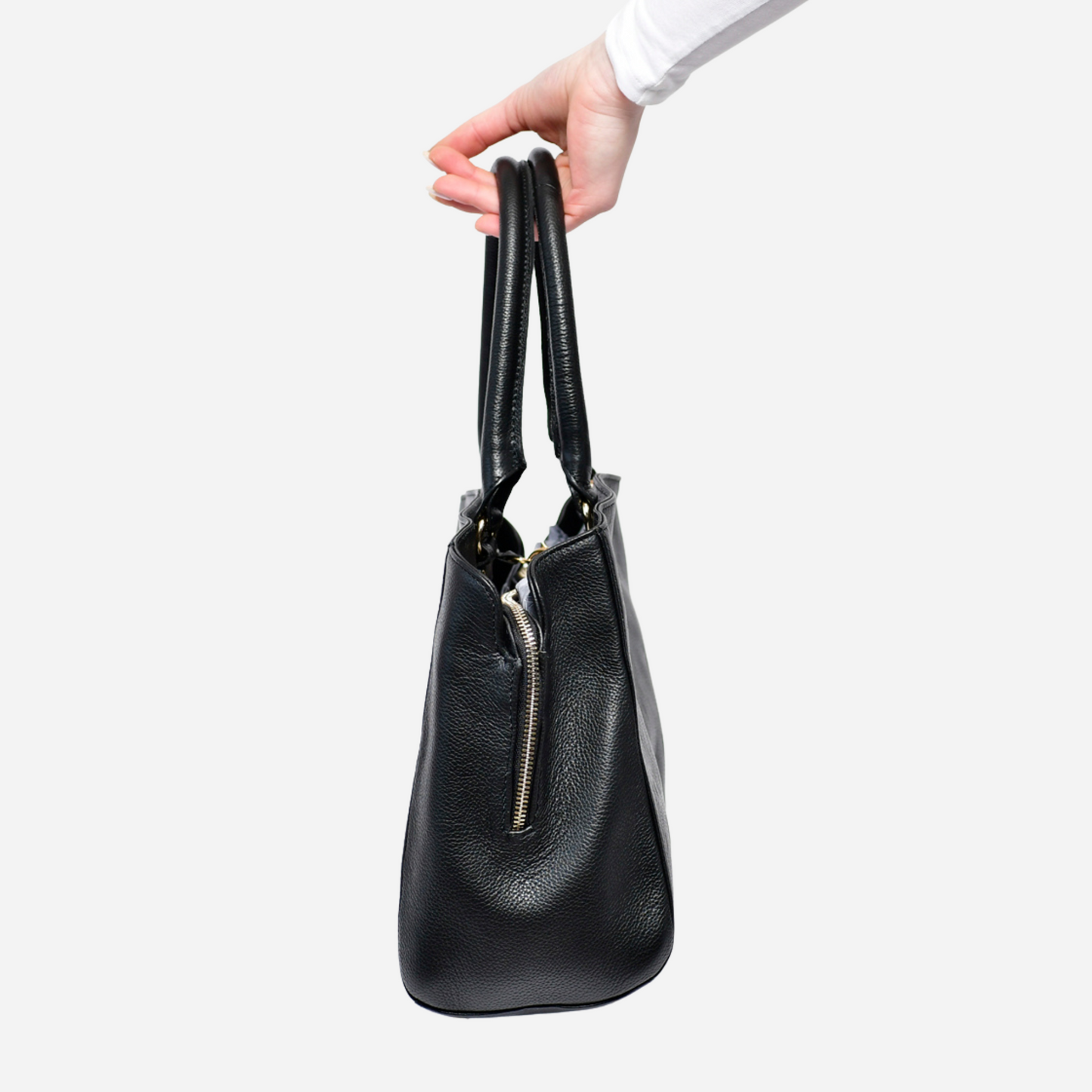 Ebony Elegance Leather Tote