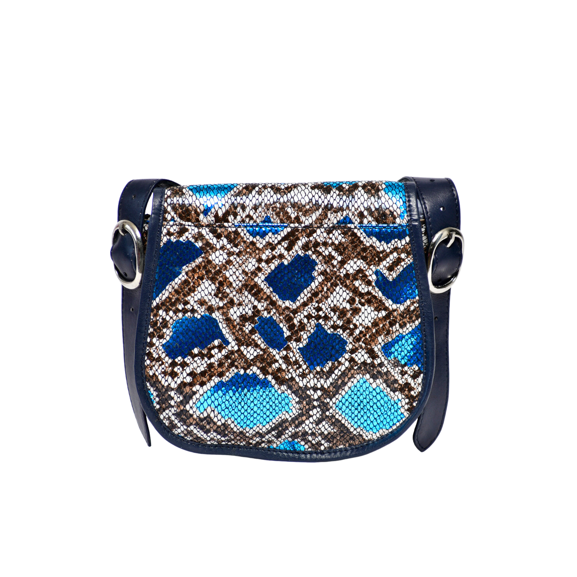 Metallic top blue bag