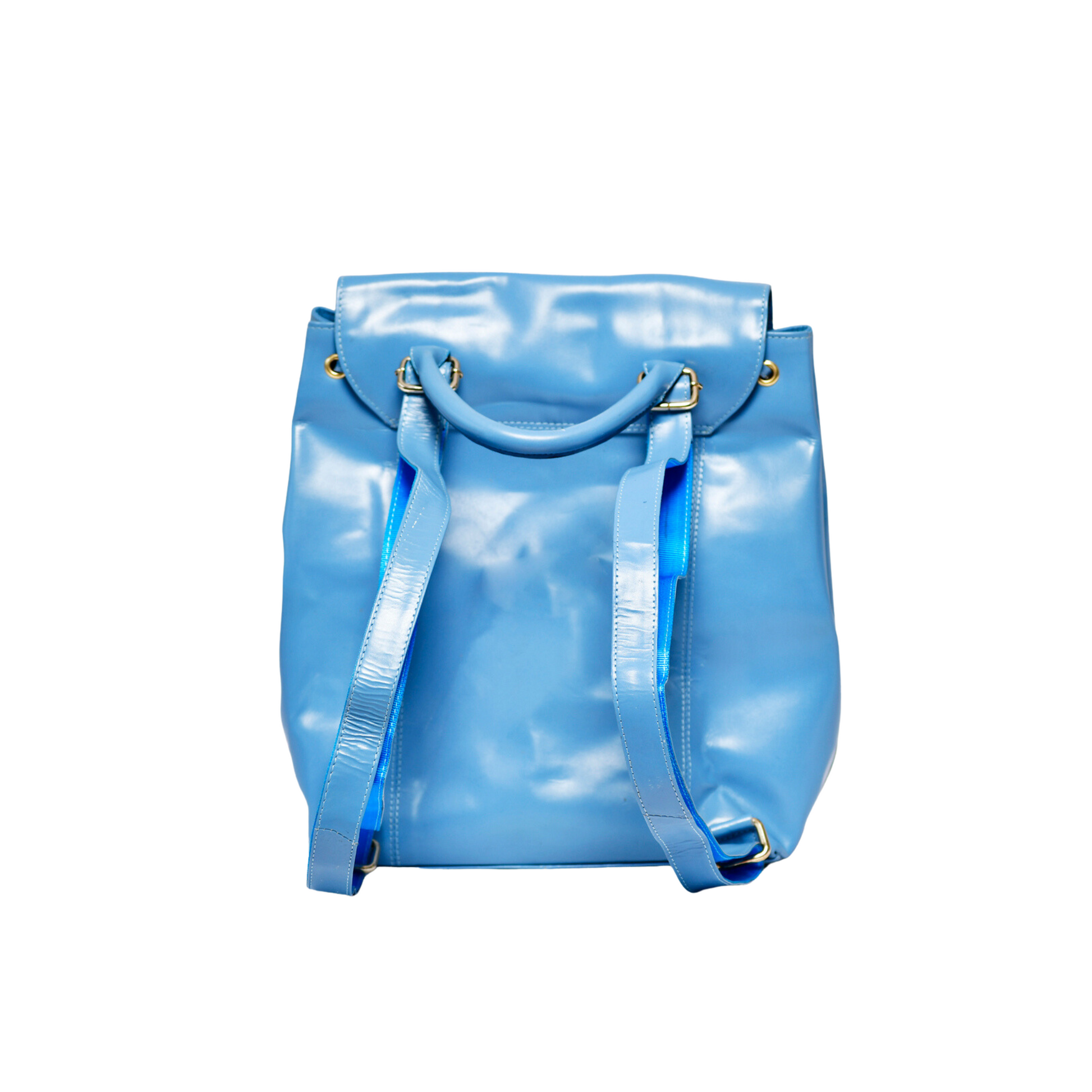 Light blue top leather backpack
