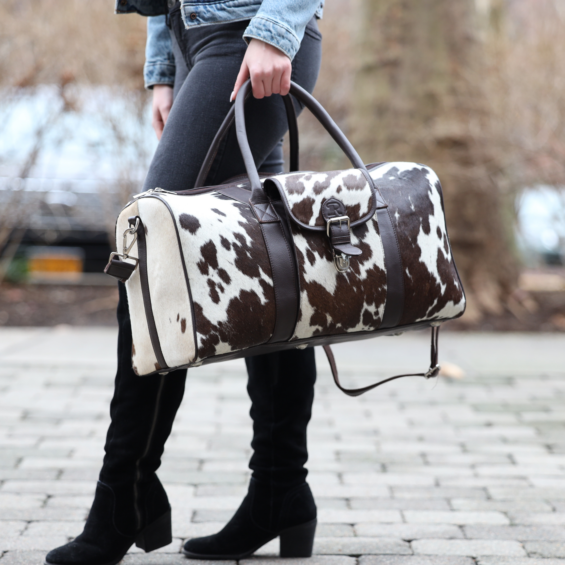 Cow print clearance travel bag